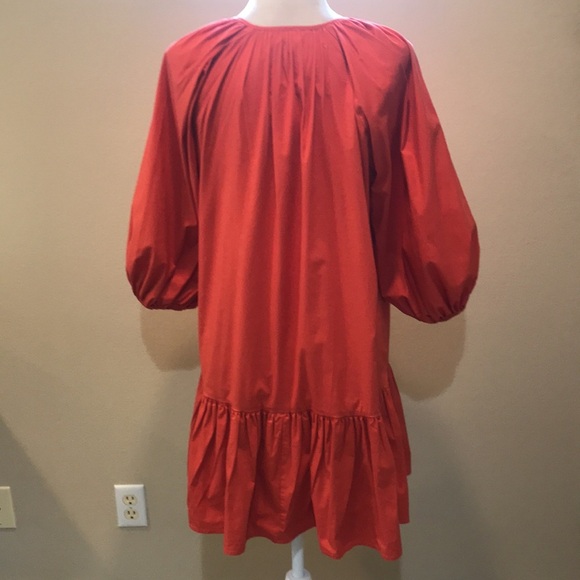 INC International Concepts 97% Cotton Mini Dress w/Puffed Sleeves Ruffle Hem-M - Picture 6 of 14